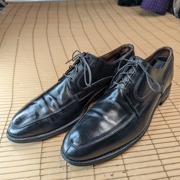 Allen Edmonds "Montgomery" Black Leather Split Toe Oxfords Dress Shoes Size 10D - Picture 3 of 11